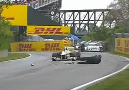 Video of the week: Canadian F1 GP marshal falls on track