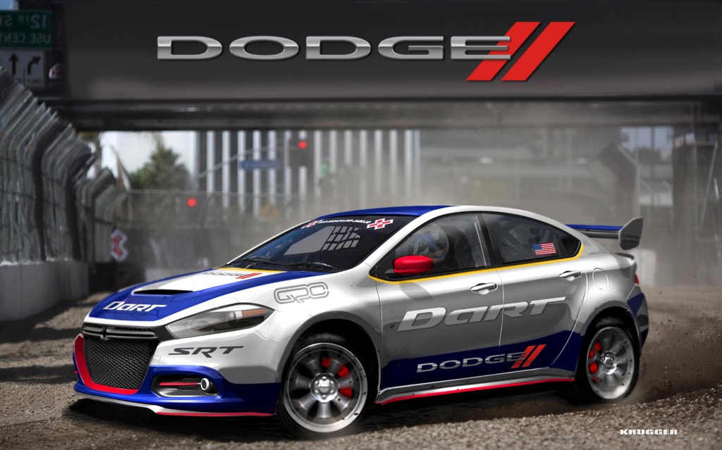 Dodge Dart 2013 rally car with Travis Pastrana for Global RallyCross