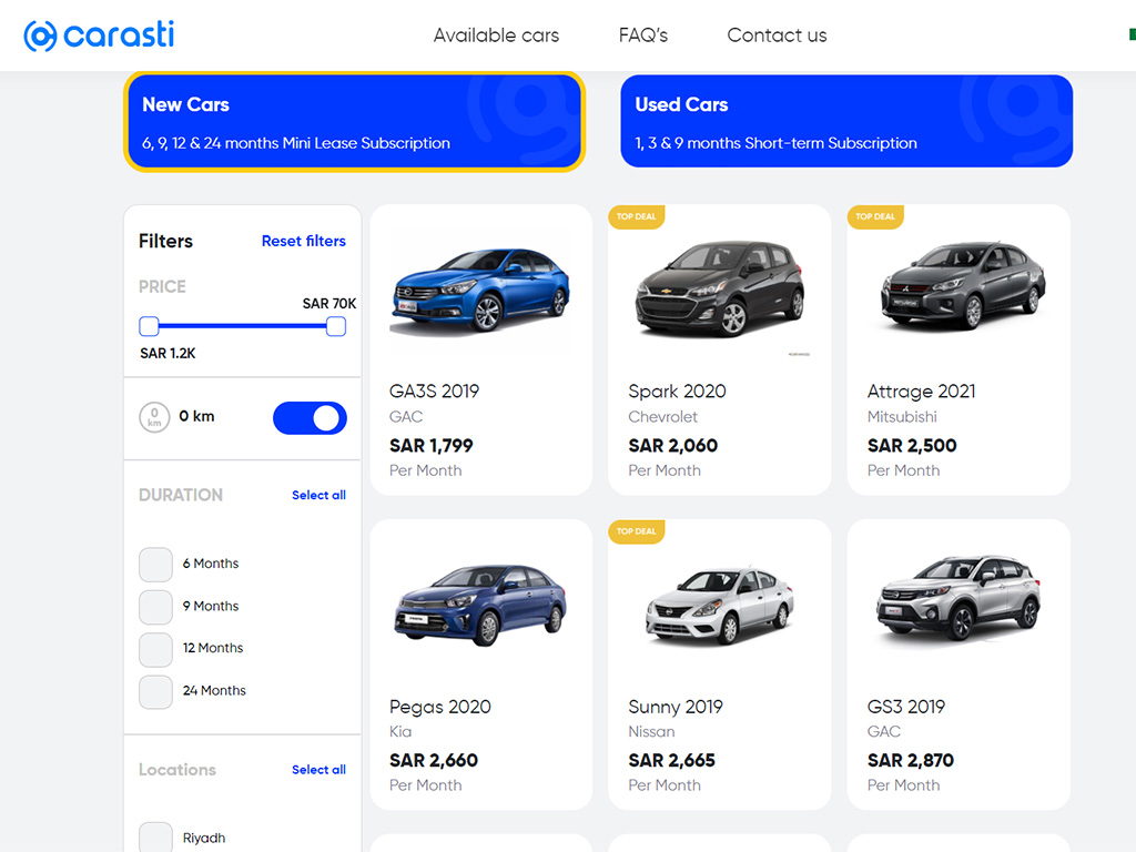 Carasti Launch Car Subscription Service in Saudi Arabia